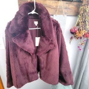 Purple fur coat
